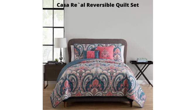 5pc Casa Re`al Reversible Quilt Set - VCNY, 2 of 8, play video