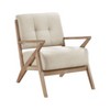Sapphtopaz Modern Accent Chair Tufted Mid-Backrest Chair for Bedroom Upholstery Lounge Chair Wood Accent Chair for Living Room, Nursery - 2 of 4