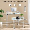 SinCiDo Height Adjustable Electric Standing Desk with Charging Station, 60" Sit Stand Up Computer Home Office Desk with LED Lights - 2 of 4