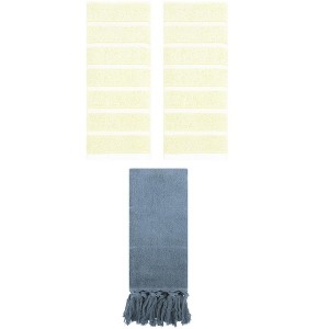 REGALWOVEN 3 Packs Striped and Solid Absorbent Soft Cotton Hand Towel for Bathroom - 1 of 4