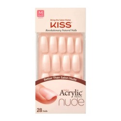 Kiss Nails Salon Acrylic Nude French Manicure - Cashmere - 28ct : Target