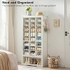 Tall Shoe Cabinet, 9 Tier Shoe Storage Cabinet, Freestanding Wooden Shoe Cabinet Organizer with 24 Cubbies and 3 Hooks - 4 of 4