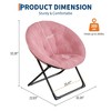 Foldable Saucer Chair, Oversized Faux Fur Lounge Chair with Metal Frame for Adults, Comfy Seat for Bedroom, Dish Dorm Chair - 3 of 4