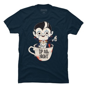 Men's Design By Humans Dracula and coffee By ppmid T-Shirt - 1 of 4