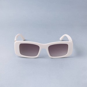 Women's Rectangle with Metal Temples Sunglasses - A New Day™ Ivory - 1 of 2
