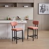 Set Of 2 Modern Bar Stool with Metal Legs,Upholstered Counter High Chairs for Dining Room or Kitchen Island-Maison Boucle - 3 of 4