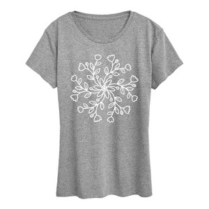 Women's - Instant Message - Pinwheel Floral Circle Short Sleeve Graphic T-Shirt - 1 of 4