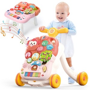 2-in-1 Baby Walker with Musical Play Table, Sit to Stand Toddler Learning Push Toys for 0-24 Months - 1 of 4
