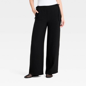 Pantalones de gasa moderna con lazo lateral y tiro bajo para mujer - A New Day™