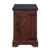 TIRAMISUBEST Farmhouse end table Nightstand Rectangular Farmhouse End Table with Barn Door and Adjustable Storage Shelf - Oak Mobile Fil... - 4 of 4