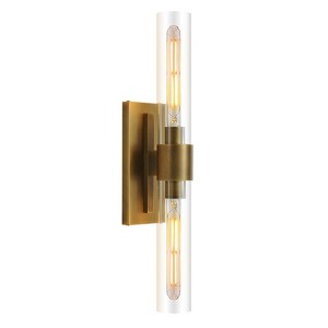 CityFurn Modern 2-Light Wall Sconces with Clear Glass Shades - 1 of 4