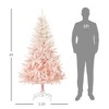 CIPACHO 6ft Unlit Spruce Artificial Christmas Tree with Realistic Branches and 800 Tips Pink - 2 of 4