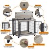 JUJABU 31.50'' Grey Furniture Dog Cage Crate with Double Doors on Casters - 2 of 4