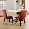 CAVINAS Dining Chairs with PU & Velvet Upholstered Backrest, Nailhead Trim & Triple Elastic Seat Cushion, Set of 2 - 3 of 4