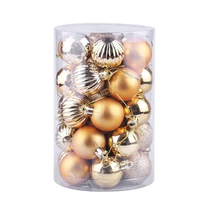 34 PCS Shatterproof Christmas Ball Ornaments Set – Multi-Color Hanging Xmas Tree Decorations, Gold - 1 of 4