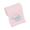 NoJo Under the Sea Whimsy Pink and Blue Narwhals Super Soft Appliqued Baby Blanket - 3 of 4