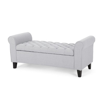 NicBex Modern 50" Storage Bench Wood Accent Stool with Button Tufted and Armrests for Bedroom and Living Room