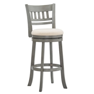 Inspire Q Wolcott Barstool Antique Gray Finish/Beige Linen
