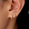 Inerney Gold Huggie Hoop Earrings Set for Women, Dainty Small Sterling Silver Earring Stacks Hypoallergenic Jewelry for Multiple Piercings - 2 of 4