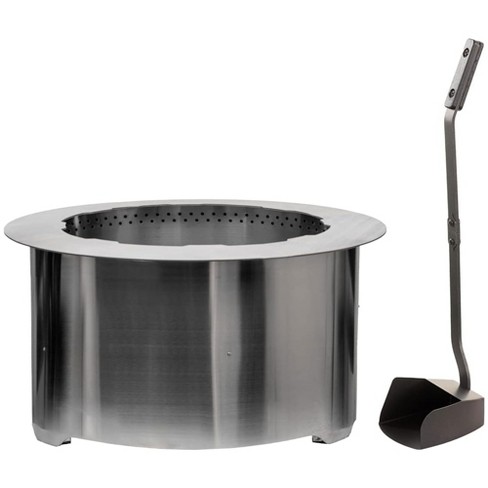 Us Stove Company 31-inch Modern Style Smokeless Round Stainless Steel Wood  Burning Portable Fire Pit With Patented Burner u0026 Ash Shovel, Silver : Target