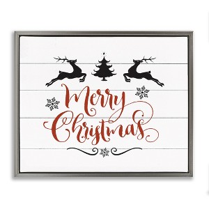 Stupell Industries Merry Christmas with Reindeer, 31" x 25" - 1 of 4