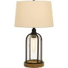 Cal Lighting 100W Ciney Glass/Metal/Pine Wood Table Lamp With 25W Night Light (Edison Bulb included) - image 2 of 3