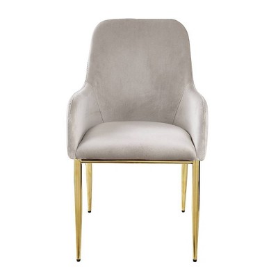 Set of 2 22" Barnard Side Chairs: Upholstered Wingback, Metal Frame - Acme Furniture