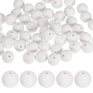 Unique Bargains Round Loose Rubber Beads Craft Smooth Ball Small Hole for DIY Crafts 50 Pcs - 1 of 4
