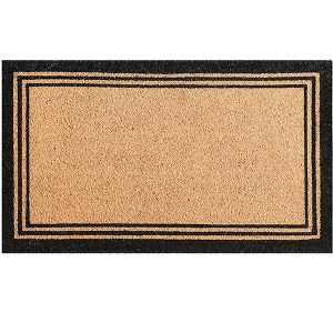 A1HC Natural Coir Doormat with Classic Border Heavy Duty PVC Backing Front Door Entry Mat 18" x 30" - 1 of 4
