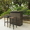Palm Harbor 3pc Outdoor Wicker Bar Set: Crosley, Weather-Resistant Patio Stools & Storage Table - 2 of 4