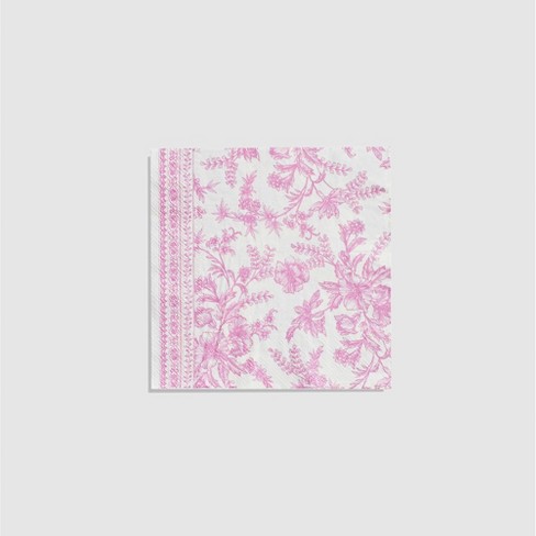 Pink Toile Large Napkins (25 per pack) - image 1 of 3