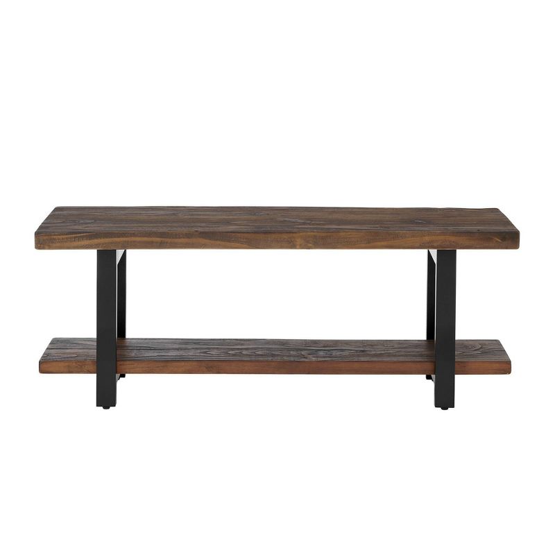 48&#34; Pomona Solid Wood and Metal Entryway Bench Brown - Alaterre Furniture, 3 of 13