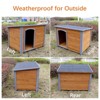 Outdoor & Indoor Wooden Dog House for Large Dogs, Weatherproof Winter Dog Kennel with Raised Feet for Warmth and Protection - Nertpow - 3 of 4