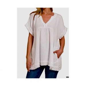 Women's Danica Cotton Gauze Top - ZENANA - 1 of 1