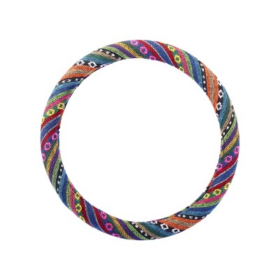 X AUTOHAUX 14 Inch Universal Car Steering Wheel Cover with Ethnic Style Multicolor