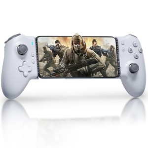 Aukfa M15 Mobile Gaming Controller for Android/iPhone 15 Series,Android Controller with Hall Trigger/Joysticks for Play Minecraft,COD,Gray White - 1 of 4