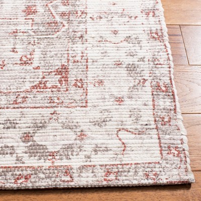 Gray Cotton Synthetic 8' x 10' Handmade Flat Woven Rug