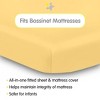 BreathableBaby All-in-One Fitted Sheet & Waterproof Cover, For 33" x 15" Bassinet Mattress (2-Pack), Yellow - 2 of 4