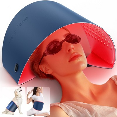 YEVYO Led Face Mask Light Therapy, Red Light Therapy Mask for Face Neck and Body, Red for Facial Winkles Acne and Muscle Pain Relief - 30.8" x 11.8"