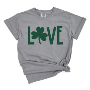 Simply Sage Market Love Clover Puff  Garment Dyed Tee - 1 of 4