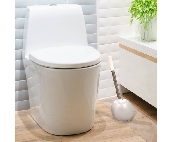 Ceramic Dome Toilet Brush & Holder Iridescent - Bath Bliss