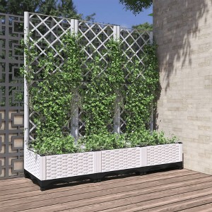 Garden Planter White Polypropylene 47.2 x 15.7 x 47.8 in Planters - 1 of 4