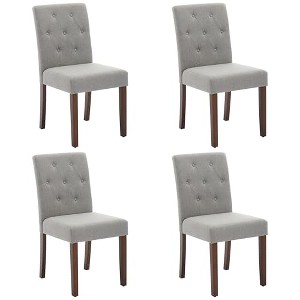 2/4/6 Pieces Upholstered Dining Chairs For Dining Room, Modern Button Tufted Kitchen Chairs with Wood Legs & Padded Seats for Living Room ,Kitchen - 1 of 4