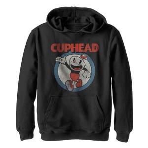 Boy's Cuphead Vintage Circle Pull Over Hoodie - 1 of 4
