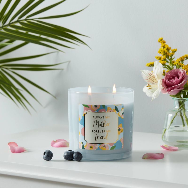 14oz Mother&#39;s Day Jar Candle Cashmere Berry &#39;Always My Mother...&#39; Blue - Opalhouse&#8482;, 3 of 5