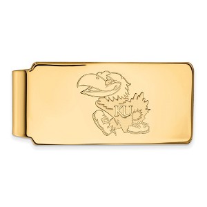 Black Bow Jewelry 10k Yellow Gold Kansas Jayhawks NCAA Money Clip - 1 of 3