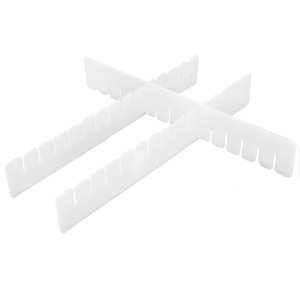 Unique Bargains Plastic Adjustable Tidy Organizer Drawer Divider 42 x 6.5cm White 3 Pcs - 1 of 3