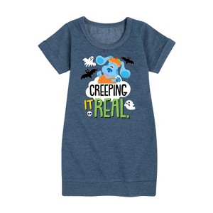 - Blue's Clues & You! - Creeping It Real Graphic Short Sleeve Fleece Dress - 1 of 4