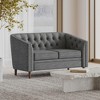 55.5" Diamond-Tufted Loveseat with Button-Tufted Back & Armrests, Tub-Shaped Design with Birch Wood Legs - 4 of 4