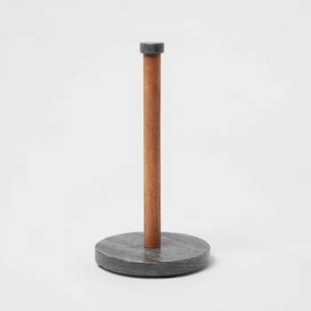 Wood and Marble Paper Towel Holder Gray - Threshold™
